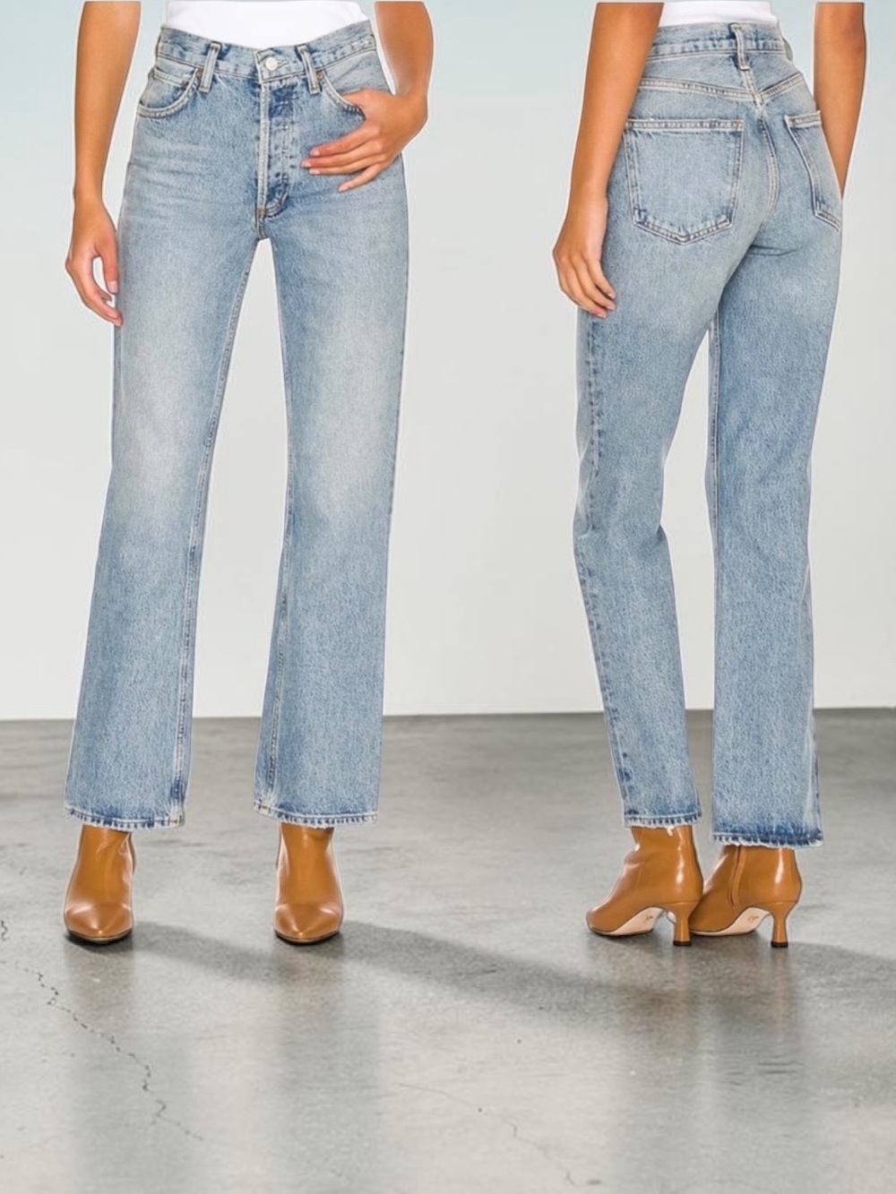 AGOLDE Relaxed Boot Jeans 100% Organic Cotton Light Wash 5 Button Fly Size 27